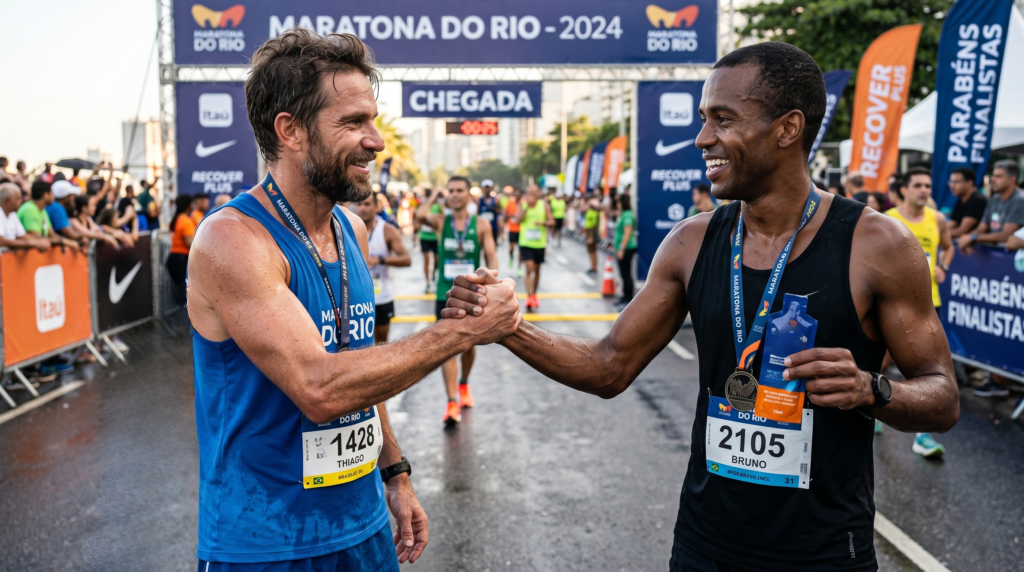 maratonistas terminando a prova